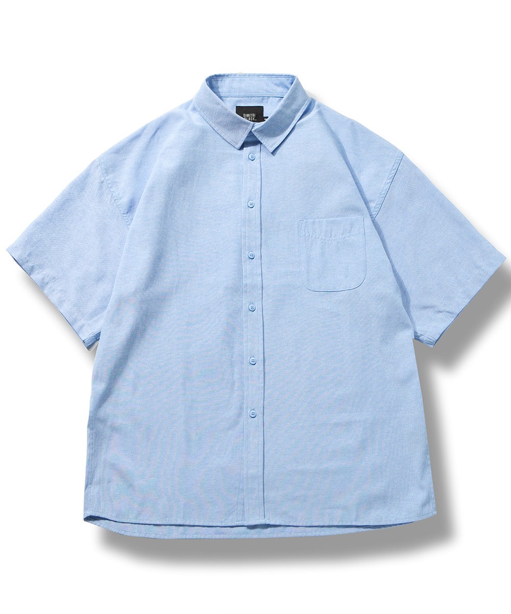  寬鬆短袖襯衫 BASIC RELAXFIT HALF SHIRT - SKY BLUE-3