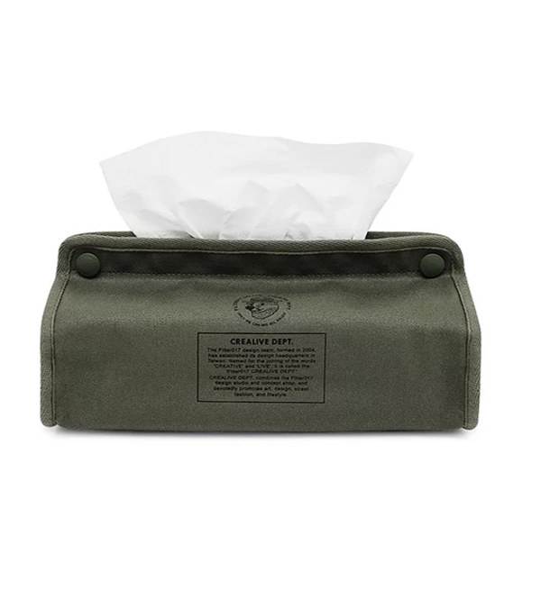  Mix Badger Waxed Canvas Tissue Cover 米斯獾上蠟帆布紙巾套 - 軍綠-F