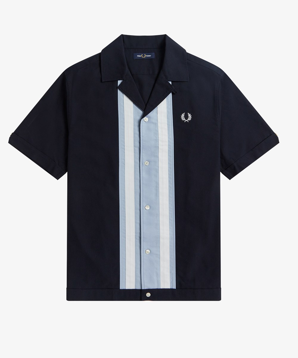  直條壓紋保齡球衫 - 608 海軍藍-L