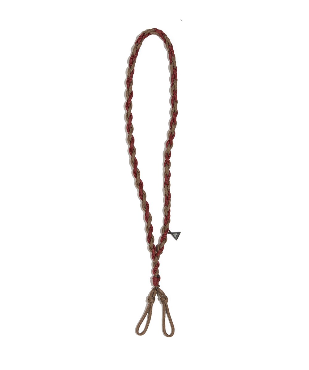  混色編織項鍊 Multi-coloured Paracord Necklace - Burgundy-One Size