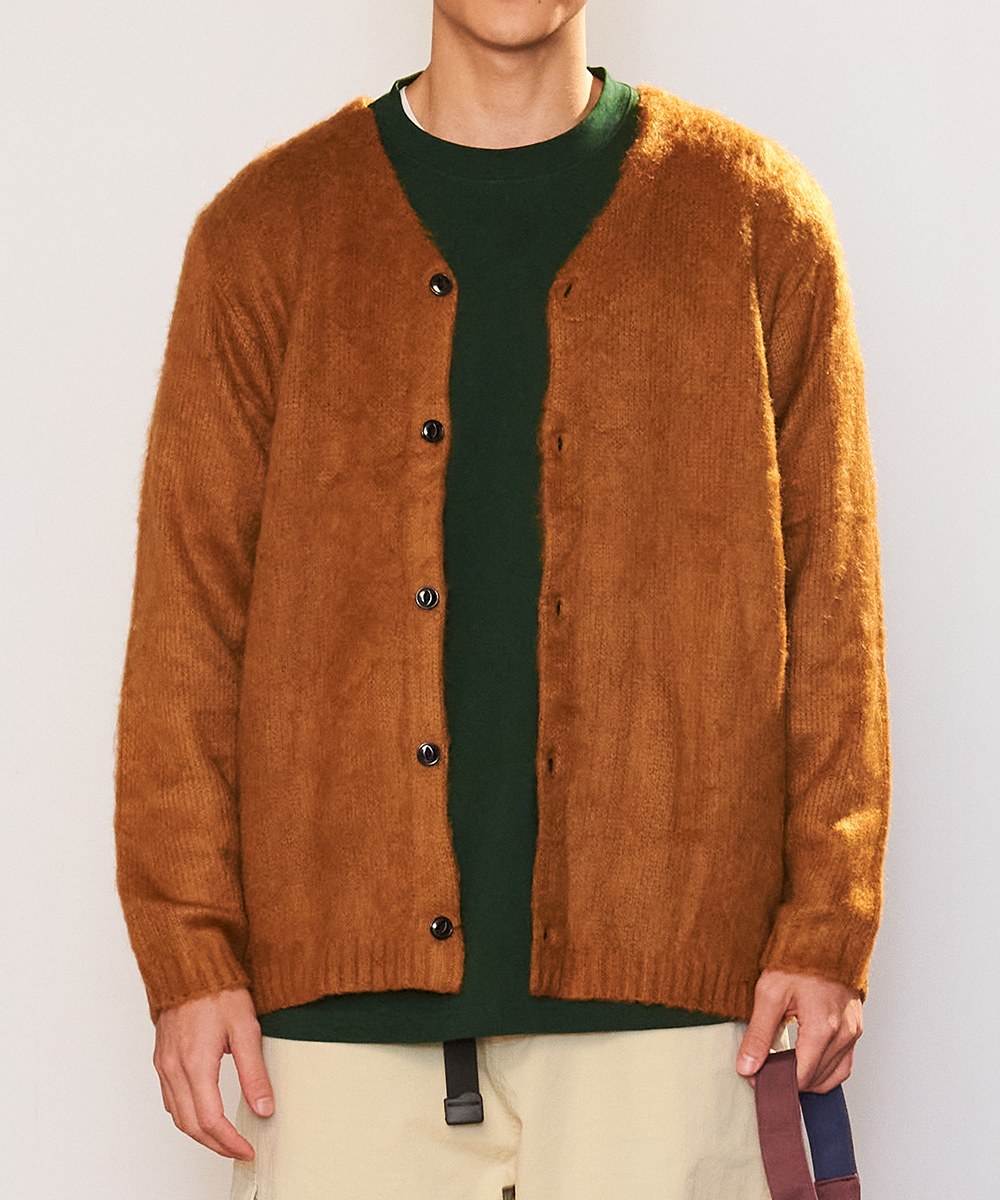 HOU1109 開襟外套 MOHAIR TOUCH SOLID CARDIGAN