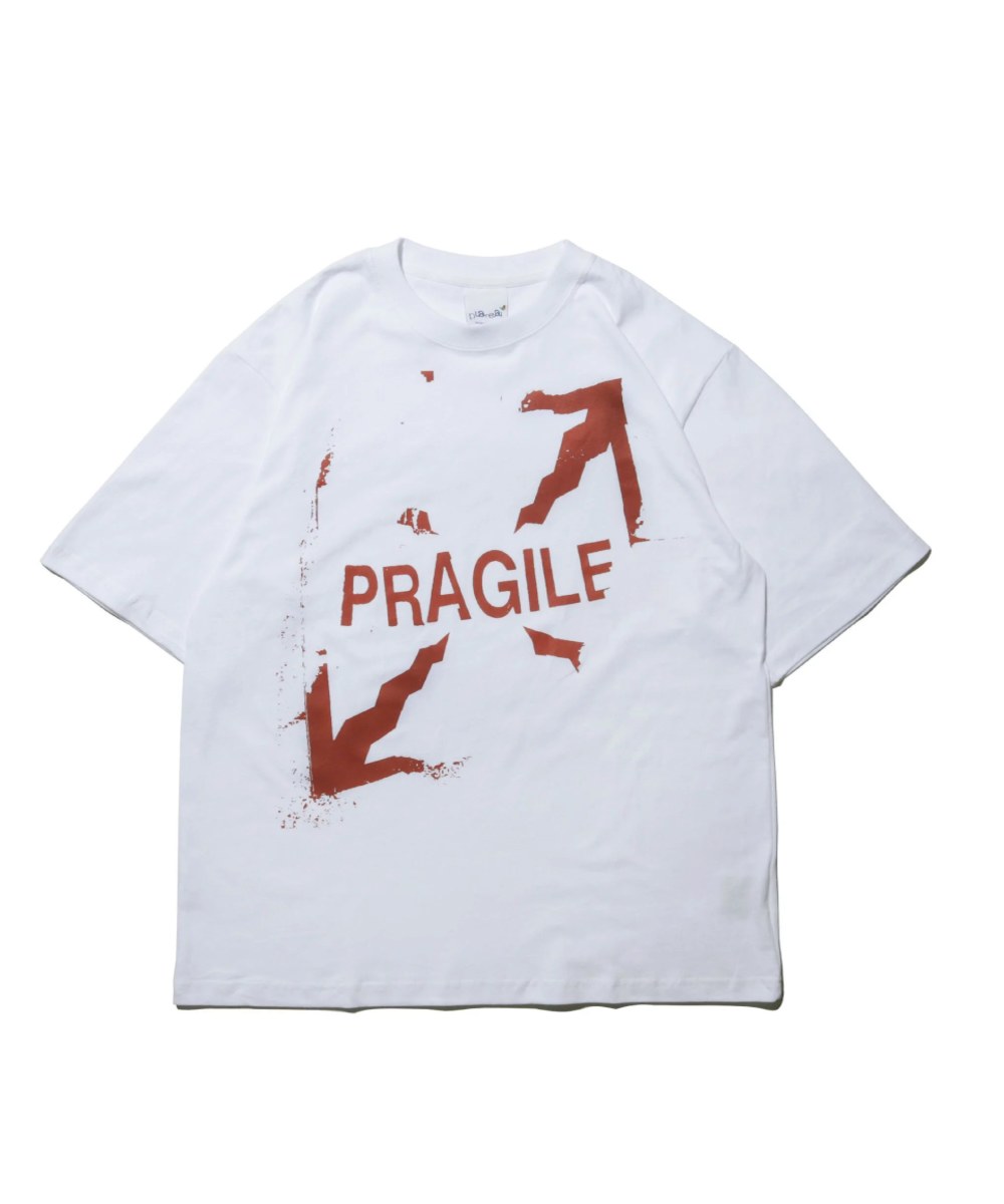  易碎標示短TEE fragile tee - white-3