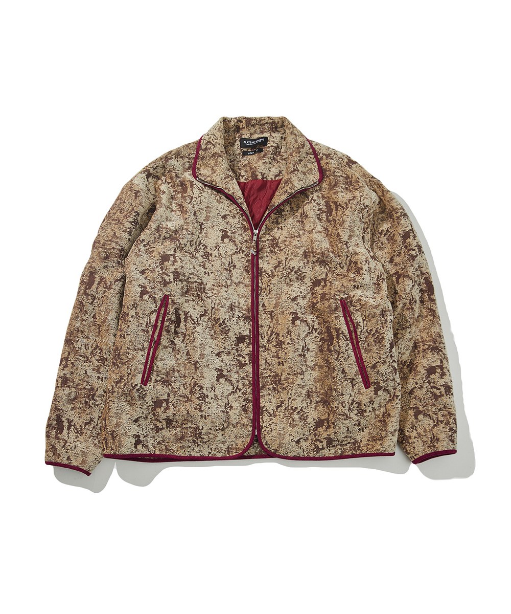  提花鋪棉外套jacquard padded jacket - beige*brown jacquard pattern*burgundy-2