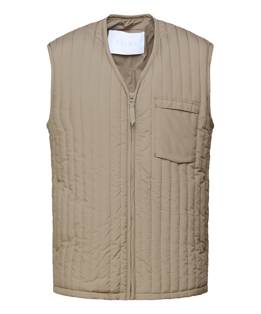  復古絎縫背心 Liner Vest - Taupe-S/M
