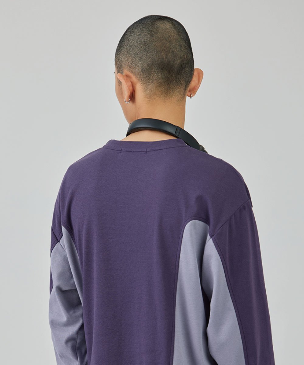 拼接長袖上衣 Paneled Long-Sleeve T