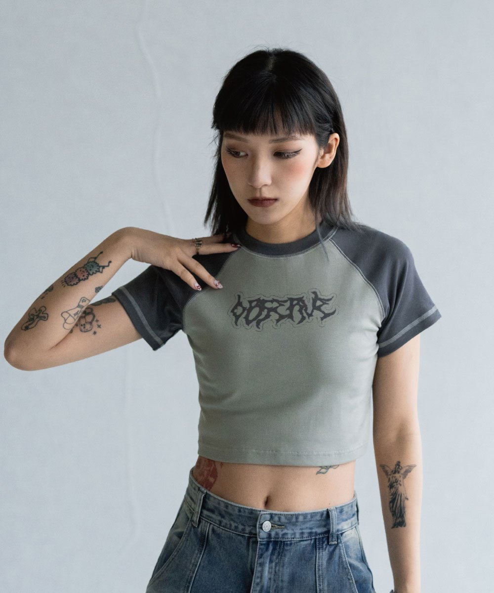 短版印花上衣 Brutal Tooth Cropped Top