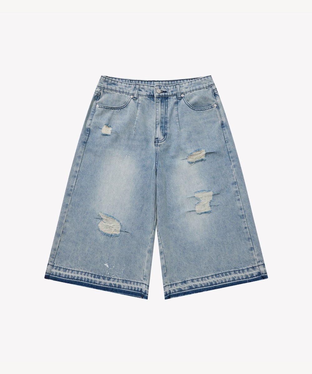 抓破仿舊七分褲 Destoryed Capri Pants