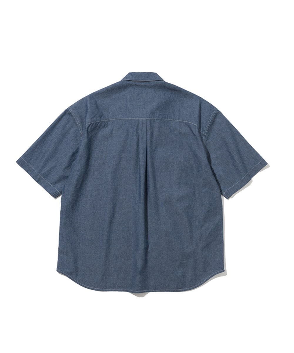 平紋短袖襯衫 chambray short shirts