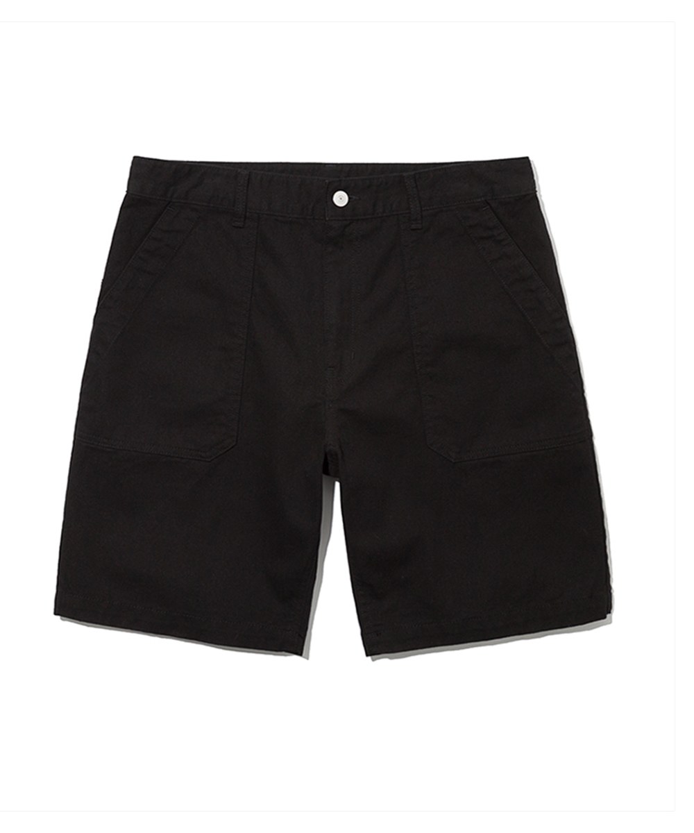  純棉短褲 22ss cotton fatigue shorts - black-XL